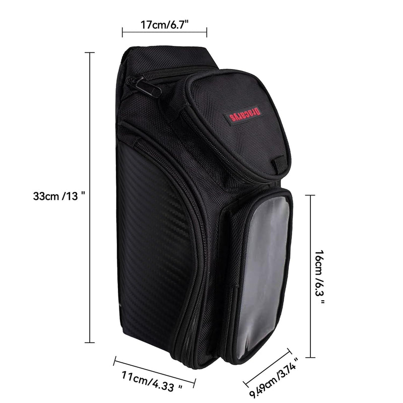 Dracarys Motorcycle Tank Bag - Oxford Saddle Black Motorbike Bag - Strong Magnetic Bag for Honda Yamaha Suzuki Kawasaki Harley 4Liter