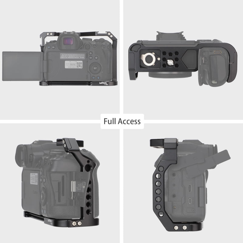 Camera Full Cage for Canon R5 R6 Mirrorless,Extension Mount Microphone Fill Light Bracket Filming Accessories,with Cold Shoe