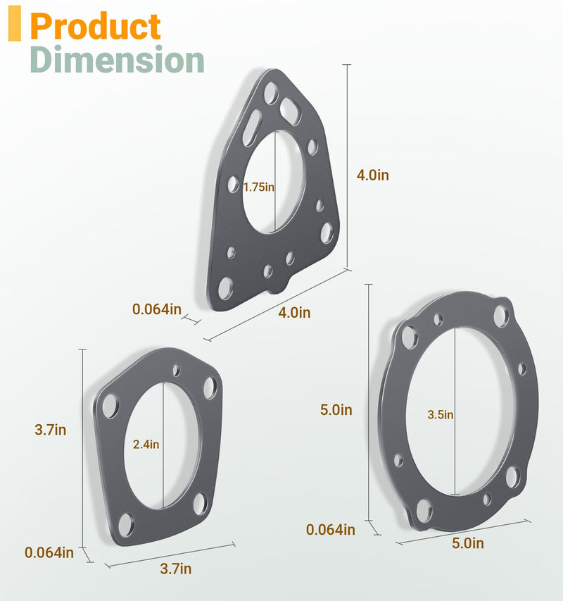 5 Pack Exhaust Rebuild Gaskets Seals Kit Replacement for Kawasaki Jet Skis 1100 ZXI/1100 STX/Ultra 130