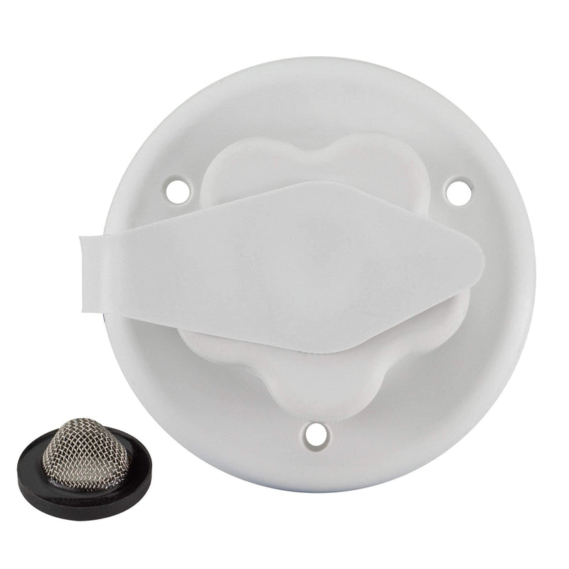 RecPro RV White City Water Fill Inlet Flange Brass with Check Valve | Made in America (No Hose Elbow) No Hose Elbow