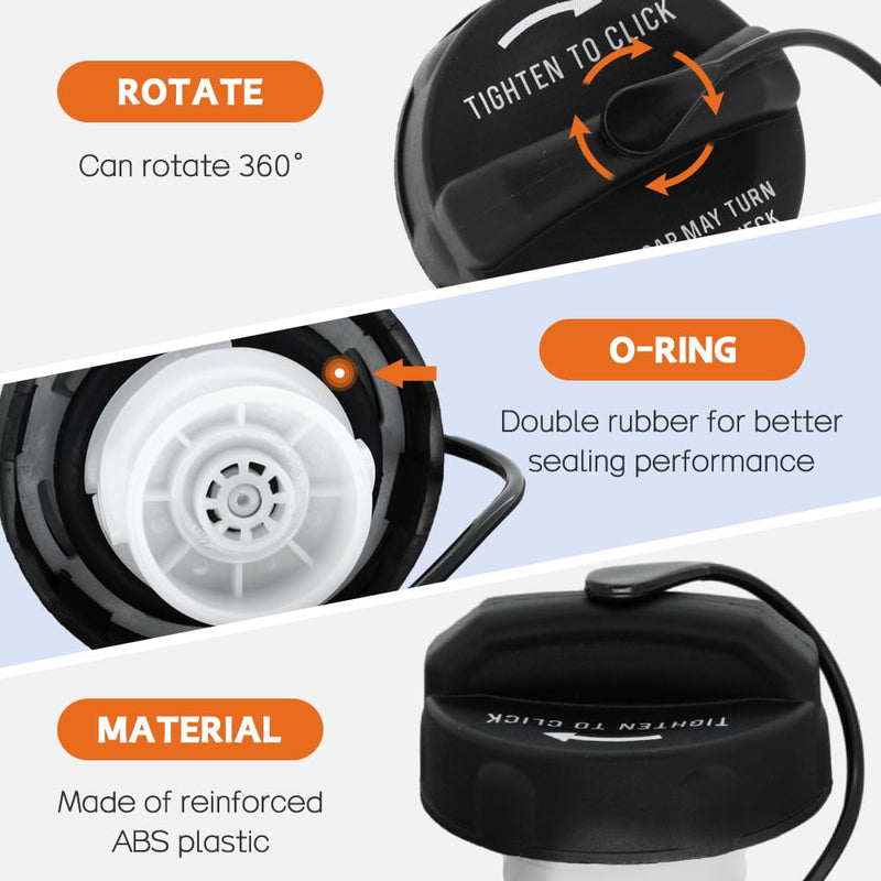 Fuel Tank Cap Gas Cap Compatible with 2003-2018 Jeep Wrangler JK, 2001-2019 Grand Cherokee,1998-2017 Town and Country 2000-2020 Ram 1500 2500 3500 Replaces 52100552AG 52030387AB 52030387AA