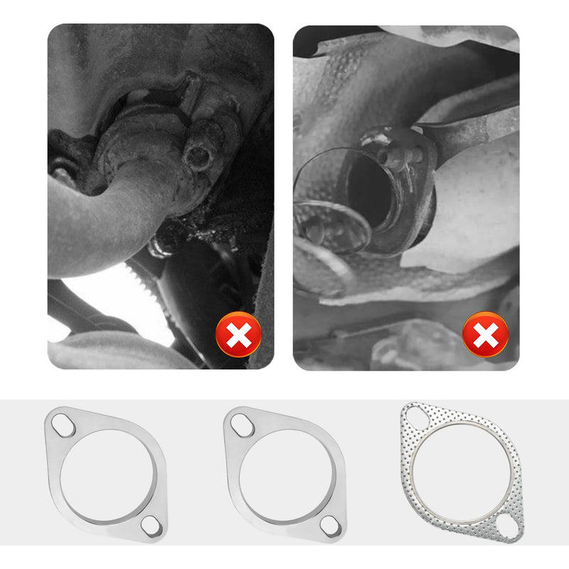 2-Bolt 2.5 Inch Exhaust Flange Repair Kit,Stainless Steel Exhaust System Kit with Exhaust Gasket & Exhaust Bolts,Exhaust Pipe Flange Gasket for Automotive Replacement Exhaust Flanges (2.5") 2.5"
