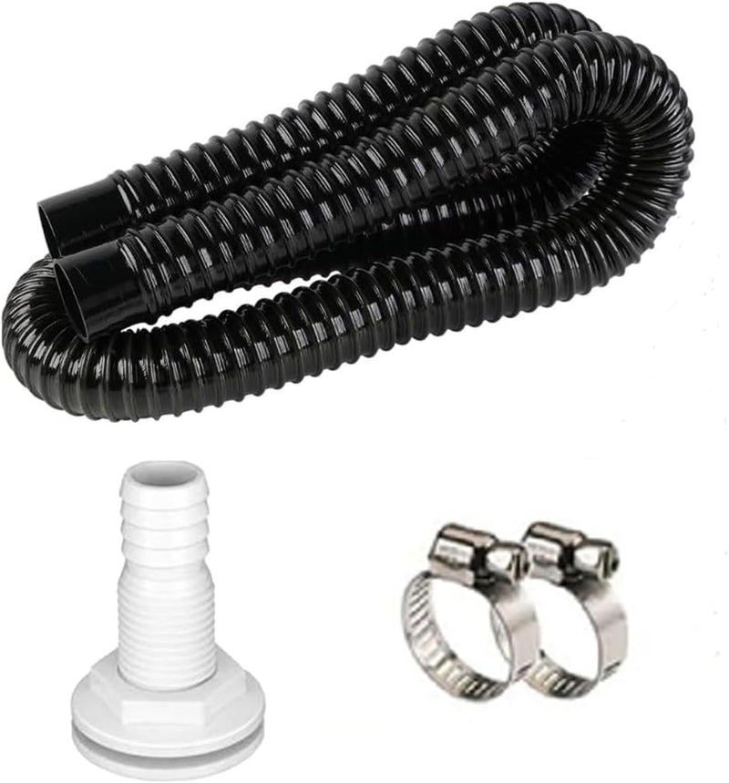 1-1/8inch Bilge Pump Hose Kit, Bilge Pump Installation Kit, 7 Ft of Kink-Free Flexible EVA Hose Includes 2 Hose Clamps and Thru-Hull Fittings 7ft Bilge Pump Hose Kit