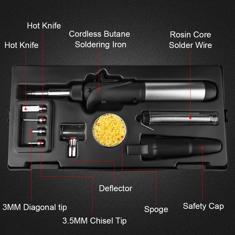 Soldering Iron Portable with Adjustable Soldering Temperature and Kit Cordless Butane-Powered (Butane Gas Not Included)