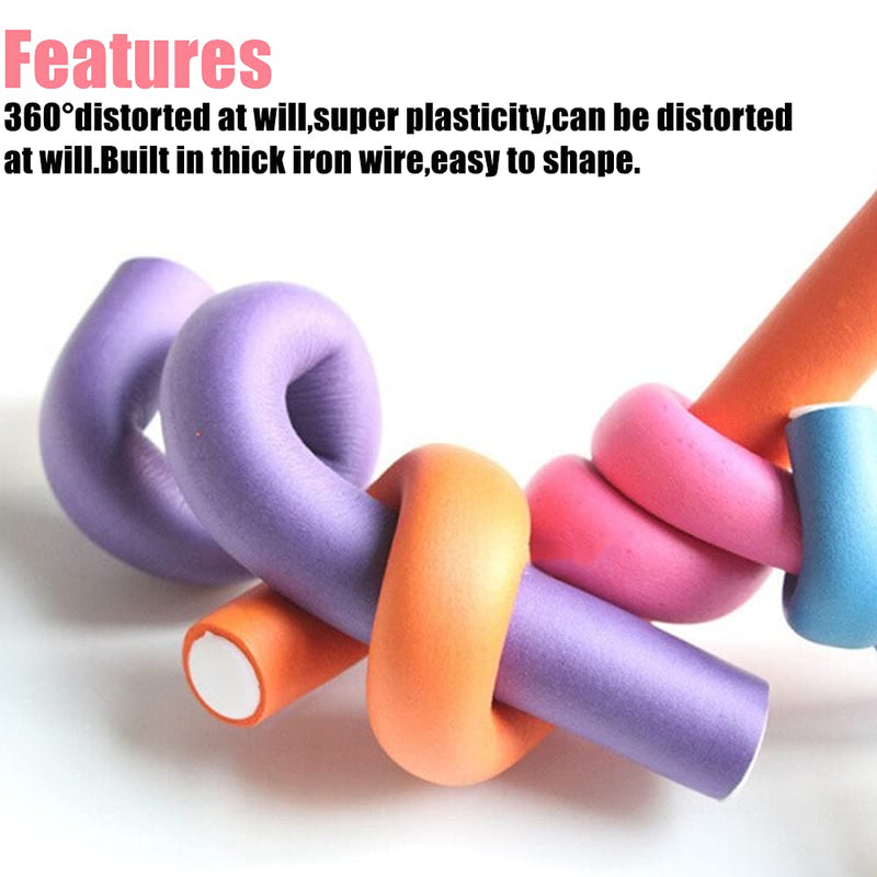 Foam Hair Rollers, 10Pcs Flexi Rods for Hair- Lightweight Heatless Curlers | Bendy Rollers, 360° Shaping, 9.5-Inch Length For Medium/Long Hair, Wet/Dry Use, Reusable, Random 1 Color Per Pack