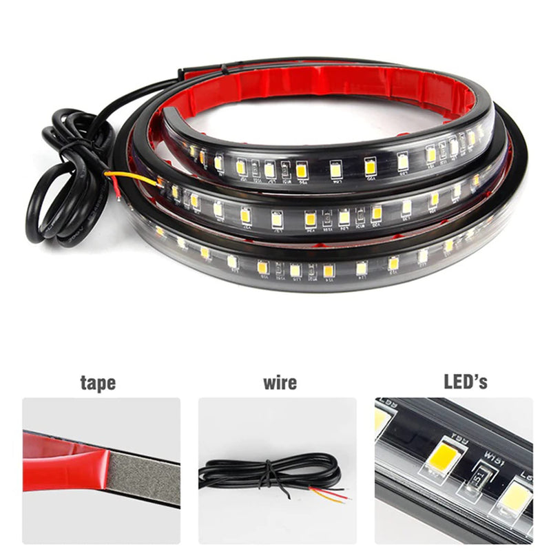 SOCAL-LED LIGHTING 60 Inch Truck LED Running Board Light Amber Side Marker Kit Sequential Turn Signal, White Courtesy Door Lights Extended Crew Cab Led Bar Bed Light Switchback Underglow Strip 60 Inches
