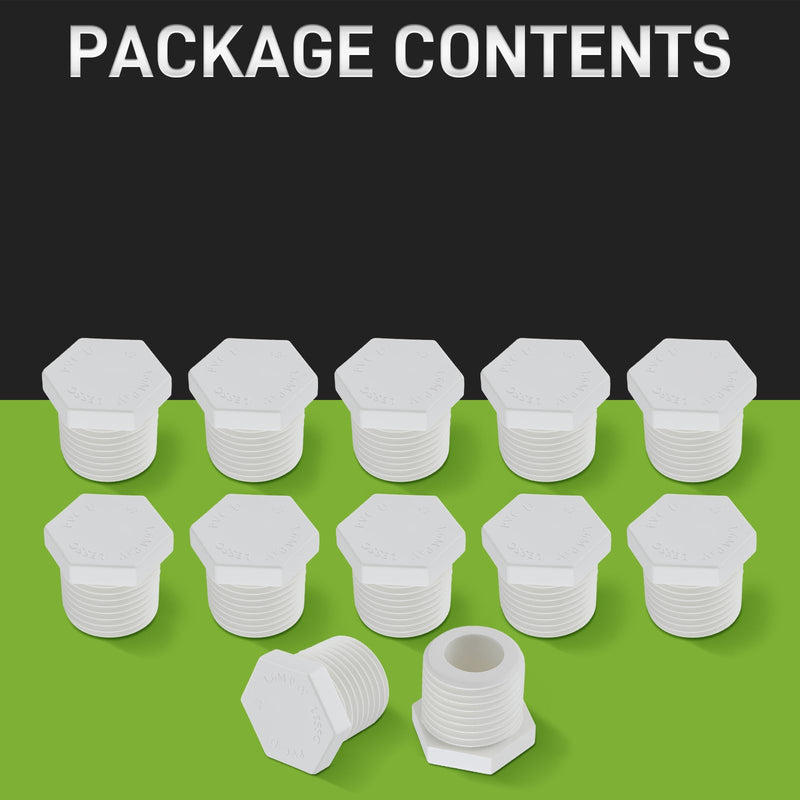 12 Pieces 1/2 Inch Water Heater Drain Plug Replaces 11630 91857 Compatible with RV Camper and Atwood Water Heaters White Plastic 1163091857