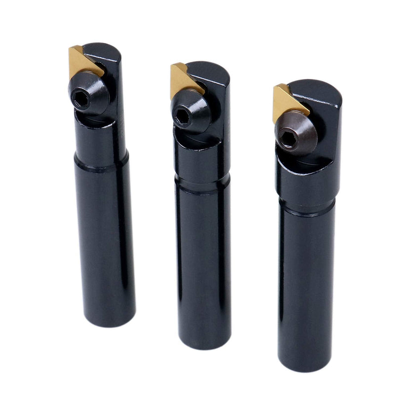 Accusize Indexable End Mill Set, 1/2" Shank, 0046-0510 | 3 Pc Miniature Set, 1/2", 9/16" & 5/8" Cutters, TPG22 Inserts, 3" OAL, Fitted Case