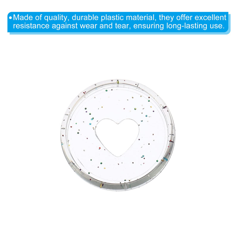 PATIKIL 35mm Plastic Book Binding Discs, 22 Pack Discbound Expansion Discs Heart Binder Rings for DIY Notebook Planner, Shine Pink
