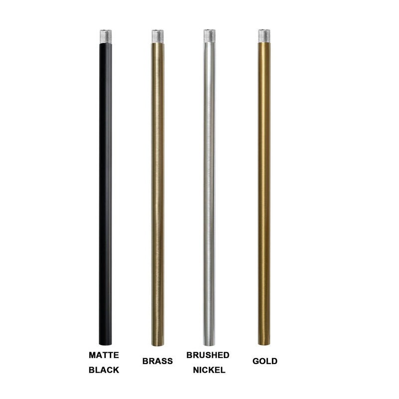 N//A HALIGATE Matte Black M12 Threaded Extension Rod for Pendant Light, Island Lighting, Chandeliers,Lighting Fixture Downrods & Stems,12 Inches