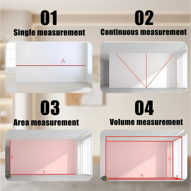 3-in-1 Laser Tape Measure, Digital Tape Measure with Laser Distance Measuring Tool, LCD Display, Electronic Measuring Tape for Home, Construction and Engineering, laserpower<1mW