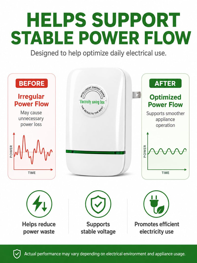 Electricity Saving Box for Home & Office, Compact Plug and Play Electrical Device, 4 Pack for Household Appliances