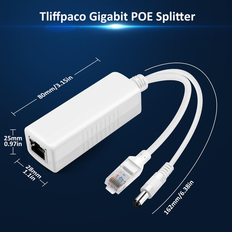 3-Pack Gigabit PoE Splitter 12V 2A Output with IEEE 802.3af/at Standard Compliant, Power Over Ethernet Splitter Adapte for Security Camera, AP, Voip, 5.5x2.1mm DC Plug 3