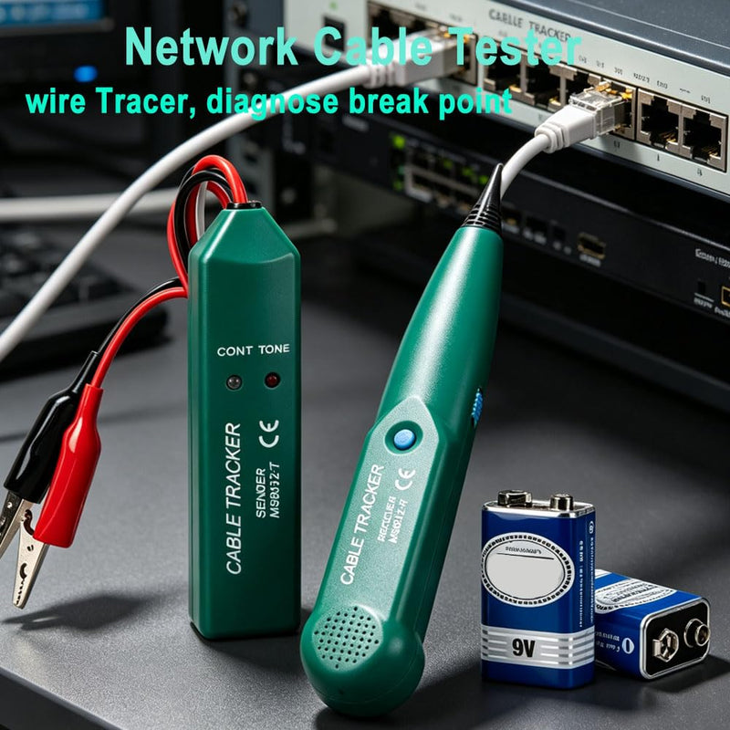 Tone Generator and Probe kit, Automotive Electrical Wire Tracer, Dead Circuit Tracer, Continuity Tester Open Finder for Diyer, Beginners, RJ45 Network RJ11 Telephone Line Tester