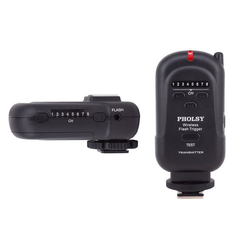 PHOLSY Wireless Flash Trigger Kit Remote Speedlite Trigger with 3.5mm PC Receiver for Flash Units with Universal ISO Hot Shoe Compatible with Canon Nikon Panasonic Olympus Fujifilm Pentax Samsung Sony