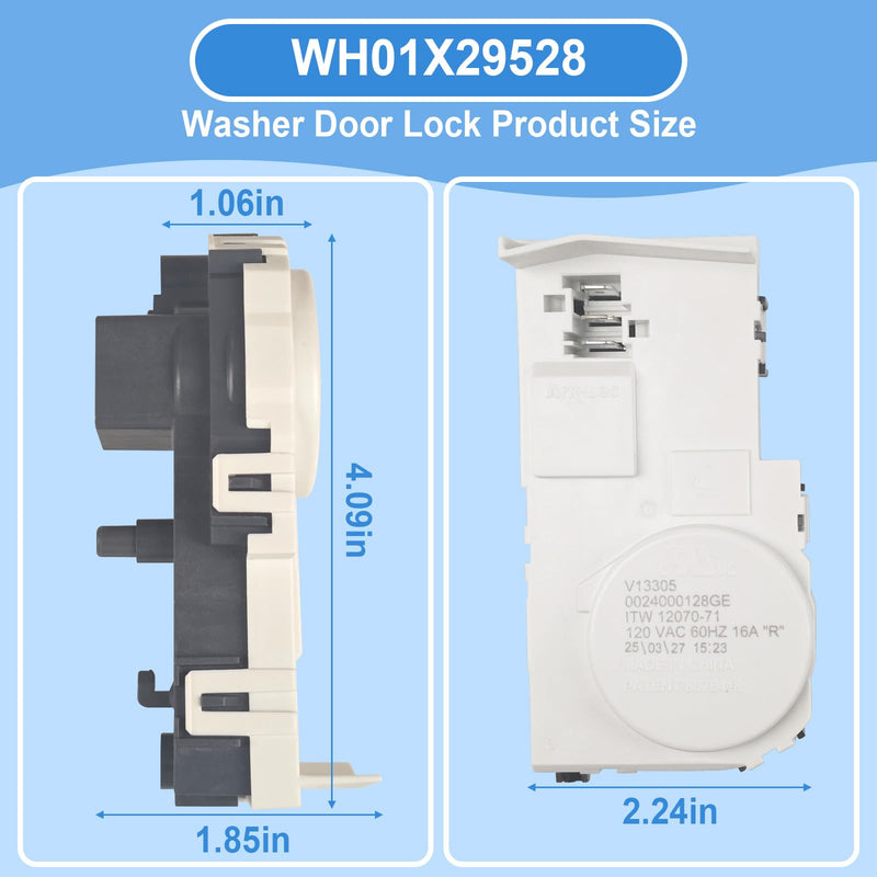 Upgrade WH01X29528 Washer Door Lock Compatible with GE General Electric Washing Machine Clothes Washer Lid Lock Door Latch Switch, Replacement AP6985313, EAP12749276, 4958749, PS12749276, PD00060769