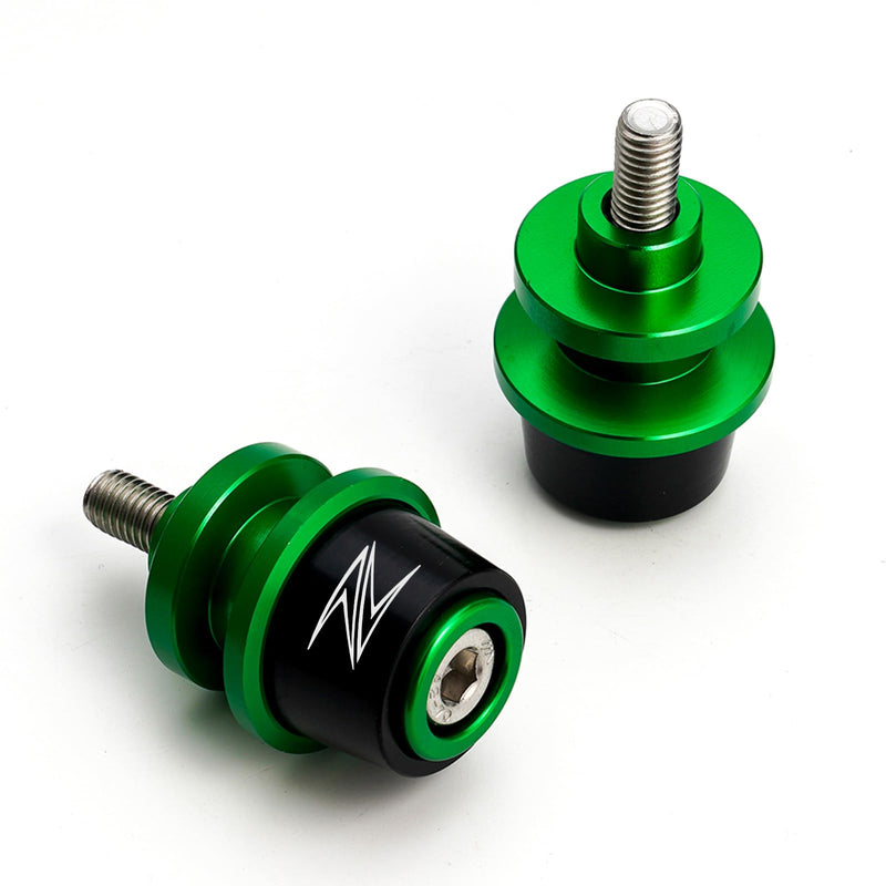 Motorcycle M8 Swing Arm Spools Sliders CNC Swing Arm Stand Screw Swingarm Stand Paddock Compatible for Kawasaki Z900 Z650 Z400 Z500 Z800 Z1000 Z1000SX Z1000R ZX-6R ZX-10R Z 500 900 (Green) Green