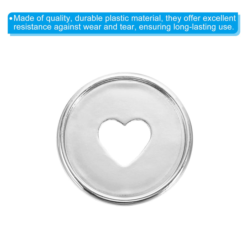PATIKIL 35mm Plastic Book Binding Discs, 11 Pack Discbound Expansion Discs Plating Heart Binder Rings for DIY Notebook Planner, Silver