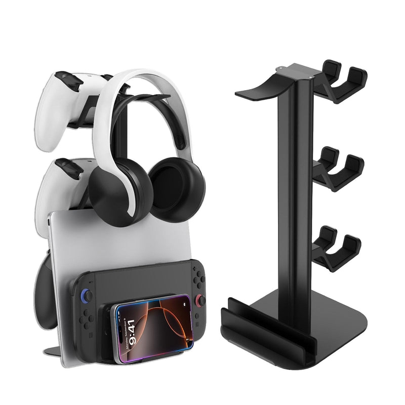 Game Controller Holder & Headphone Stand for Desk, 3-Layer Headset Holder Storage Organizer Switch/Headphones/Controller/Laptop Mobile Phone
