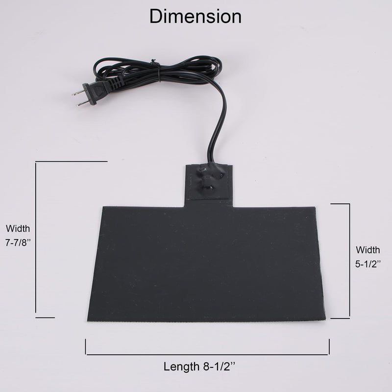 8-1/2'' x 7-7/8'' Silicone Battery Heater Pad with Thermostatically Control and Plug, Automotive Electric Silicone Battery Warmer Pad, 120V, 60Watts, Grey