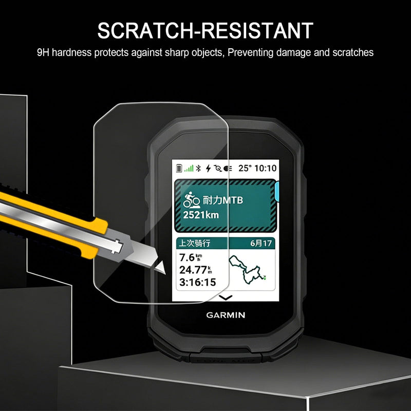 Glass Screen Protector for Garmin Edge MTB GPS and Silicone Case Cover