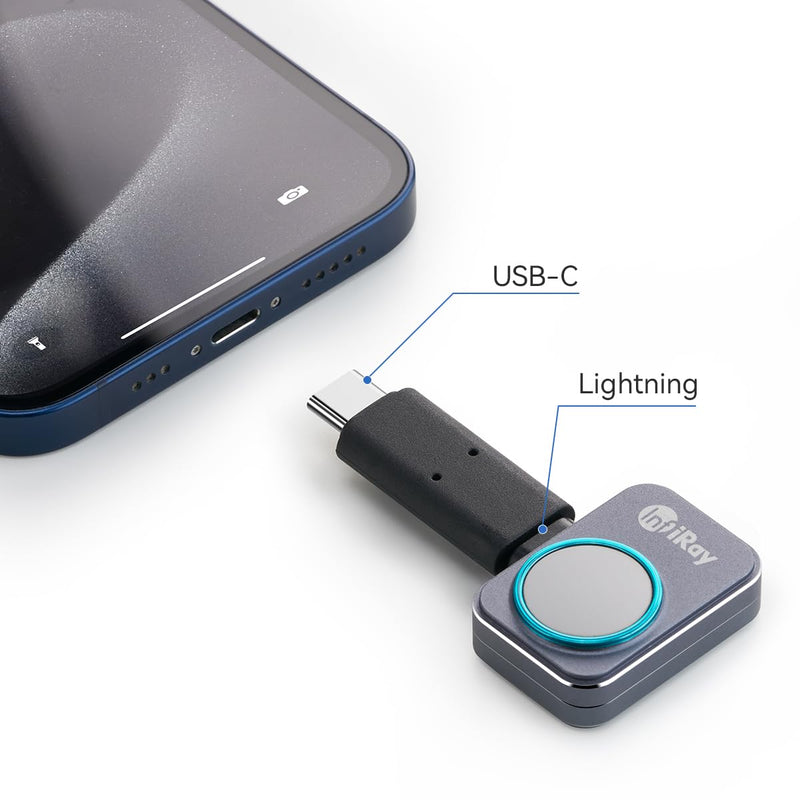 InfiRay Lightning to USB C Adapter for iPhone 15/15Pro/15 Pro Max/Plus, Specially Designed for iOS Version of InfiRay P2 Pro XH09 and T2 Pro Thermal Imaging Camera