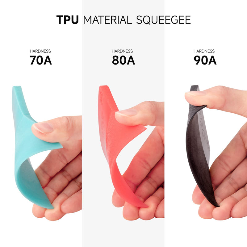 FOSHIO PPF Squeegee Vinyl Wrap Tool, 3 In 1 Different Hardness Anti-Scratch Rubber Scraper Soft TPU Mini Squeegee Window Tint Tool for Paint Protection Film, Squeegee for Window Cleaning Multicolor