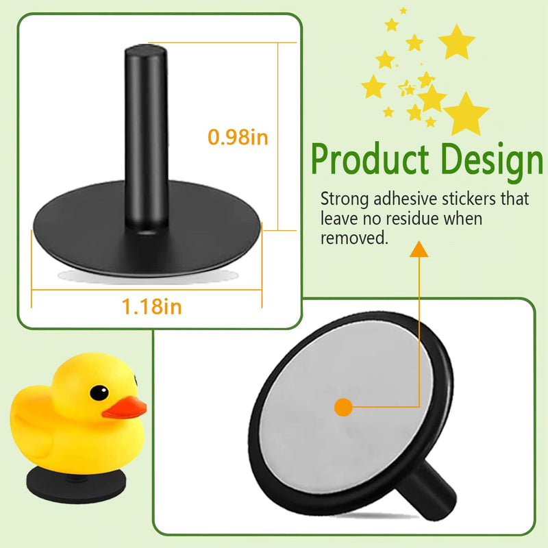 20PCS Duck Plug Holder for Car Dash,Rubber Duck Mounts for Car Dashboard,Display Fixed Mount Duck Holder,Car Duck Plug,Black（Not Include Rubber Ducks black-20Pcs