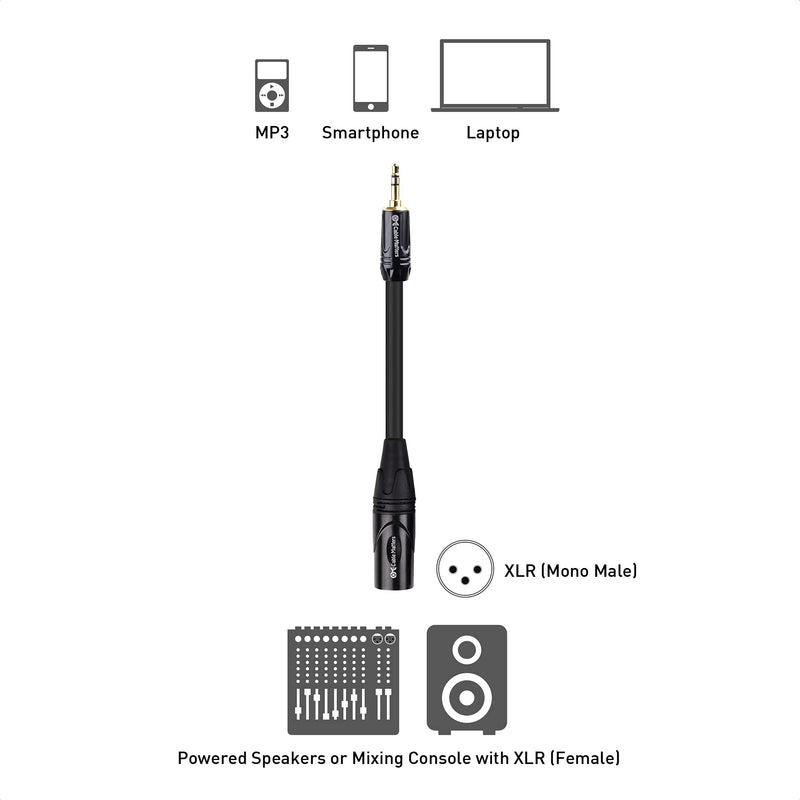 Cable Matters 3.5mm to XLR Cable 6 ft, Male to Male XLR to 1/8 Inch Cable, XLR to 3.5mm Cable, Compatible with iPhone, iPod, MP3 Player, Laptop, Voice Recorder and More - 6 Feet