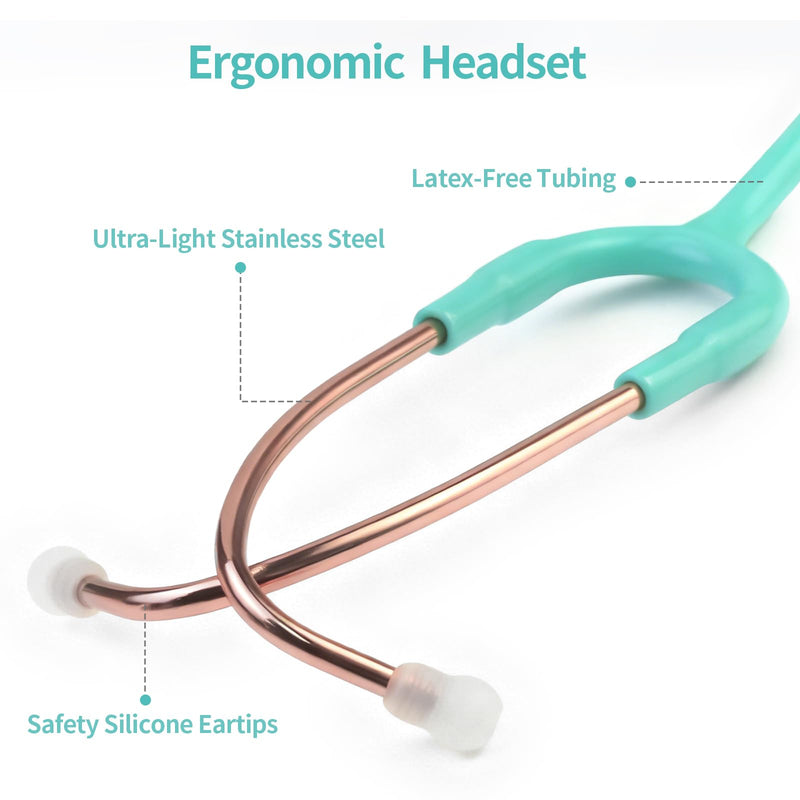 SCIAN Dual Head Stethoscope with Ear Tips, Professional Stethoscopes for Doctors, Nurses, Medical Nursing Students, Clinical Student Use, Classic Stainless Steel Stethoscope Kit, Green Tube