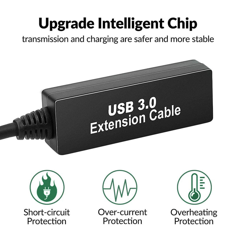 25Feet Active USB 3.0 extension cable,Long USB Extension Cord A-Male A-Female,With Expansion Chipset Signal Boosters, Compatible With Oculus Quest 3,VR, Xbox, PS4, Webcam,etc. 25FT Active