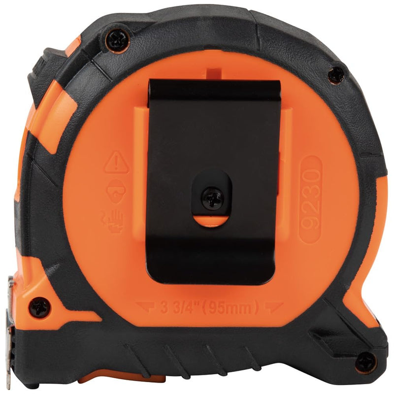 Klein Tools 9230 Tape Measure, Heavy-Duty Measuring Tape with 30-Foot Double-Hook Double-Sided Nylon Reinforced Blade, with Metal Belt Clip