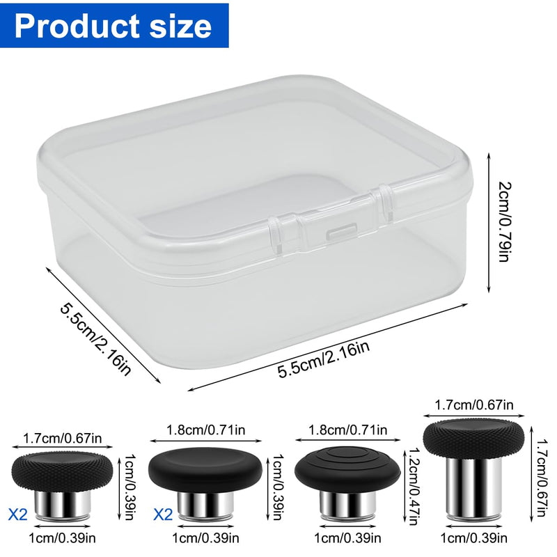 6 Pcs Metal Thumbsticks Kit with Transparent Box, lyfLux Compatible with Xbox Elite Series 2 Controller, Premium Replacement Joysticks for Xbox Elite 2 & Elite 2 Core Accessories, Silver-Black