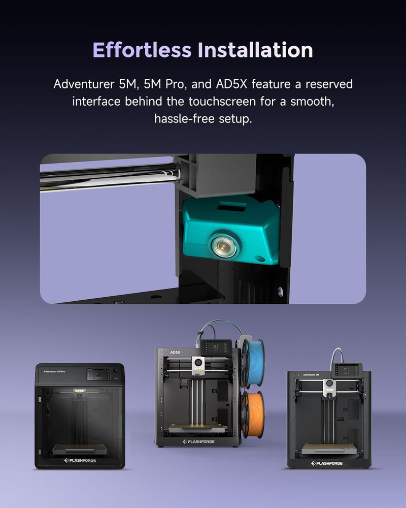 FLASHFORGE AD5X 3D Printer Retrofittable Accessory Camera Kit, Extended Functionality Real-Time Monitoring and Time-Lapse Video, Compatible with AD5M/ Pro 3D Printers