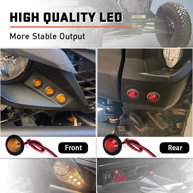Hypertune Universal ATV/UTV Turn Signal Kit Horn Flasher Relay Kit Compatible with Polaris Kawasaki Golf Cart Arctic Cat SXS ATV UTV Street Legal Kit Vertical Green Horizontal