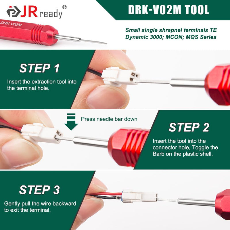 JRready ST5234 Pin Extractor Tool Set for AMP Super Seal1.5 /Metri Pack 150,280/TE 968880,968849/ JST Connector kit,Automotive Wire connectors Sealed Male/Female Terminal Removal Tool Kit 5PCS