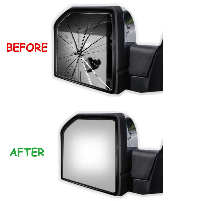 WLLW Mirror Glass Replacement for CHEVY GMC 1992's - 2000's Truck Passenger Side Passenger Side 10 inches