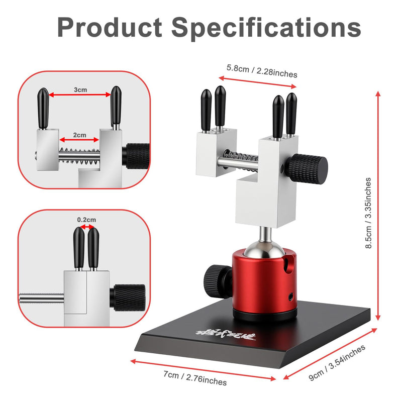 Mini Vise Table Top Clamp, Mini Portable Table Vise for Hobby Jewelers Adjustable Aluminum Alloy Small Bench Vice for DIY Projects 360° Rotatable with 0-2.28' Clamping Range 0-2.28"