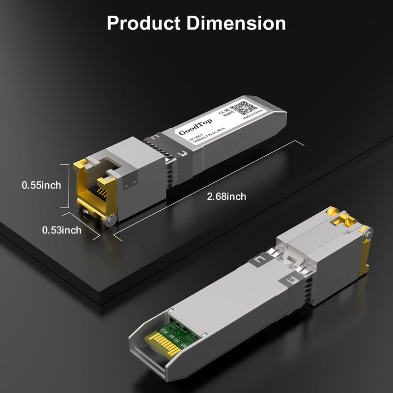 10G SFP+ Copper Transceiver,10GBase-T SFP to RJ45 10Gb Module,SFP+ to Ethernet,Plug and Play,Hot Pluggable,1G/2.5G/10G Adaptive