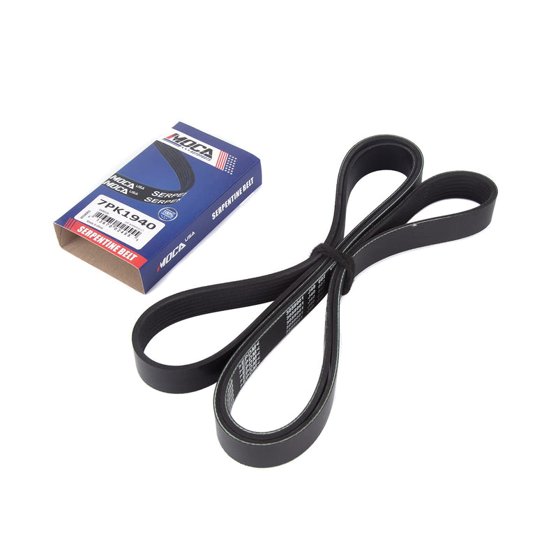MOCA 7PK1940 EPDM Serpentine Belt fits 2007-2009 for Scion tC 2.4L, 2004-2006 for Toyota Solara 2.4L 2362CC l4 Gas DOHC, 2004-2006 for Toyota Camry 2.4L 2362CC l4 Gas DOHC 1
