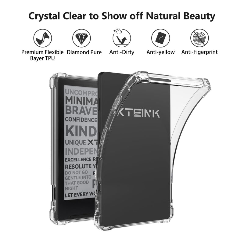 Aircawin Case for 4.3 ''Xteink X4 E-Reader Case Clear 2026, | Slim Cover for Xtrons X4 E-reader,Shockproof Anti-Scratch Anti-Yellow Lightwheight Soft TPU Back Cover Shell-Clear