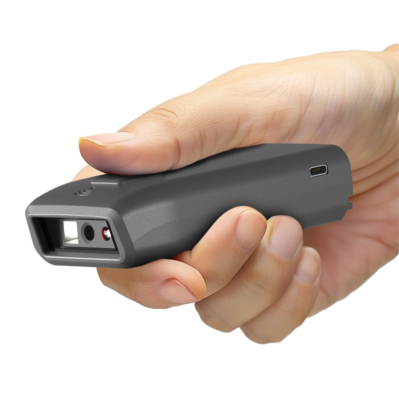 NetumScan Mini QR Bluetooth Barcode Scanner, 3-in-1 Automatic 1D 2D Wireless Barcode Reader for Inventory, Small Bar Code Scanner for POS, Computer, Tablet, iPhone, iPad, iOS, Android 1D&2D