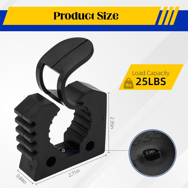 Kryonix Rubber Clamp (6 Pack) Adjustable Non-Slip Quick Release Mount, Fits 1.18“-1.57”diameter Handles, Heavy-Duty Tool Holder for Garage, Truck, RV, Boat, or Workshop 1.18"-1.57"-6Pack