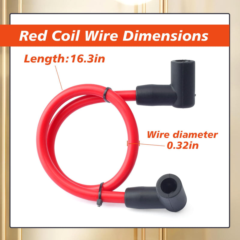 84059 Red 18" 8.5mm 90° Boots Ignition Coil Wire Compatible with an HEI Style Terminal Replacement for Blaster 2 and Blaster 3