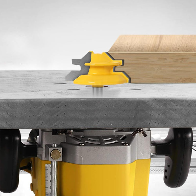 45 Degree Lock Miter Router Bits 1/4" Shank 3Pcs, C3 Carbide Set | 3 piece lock miter set, 1/4 inch shank, C3 tungsten carbide, 3/4 to 1-1/8 inch stock, cabinet joints, seamless corners 1/4inch Shank 3-Bit Set