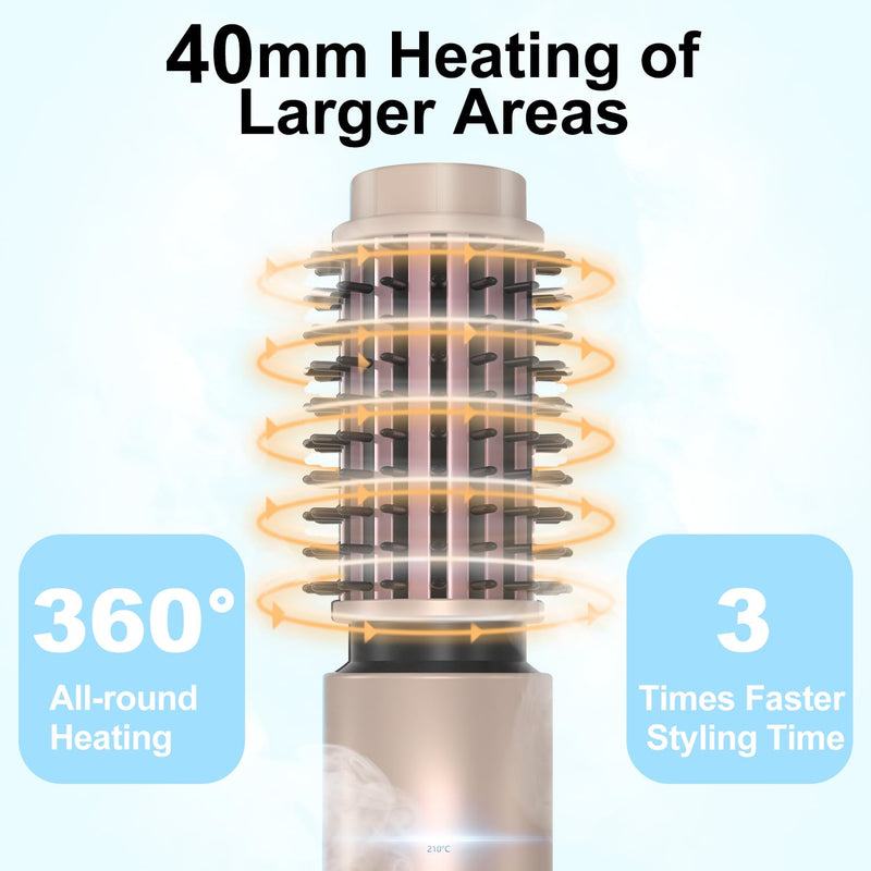  [AUSTRALIA] - Cordless Hair Curling Brush, Mini 3 in 1 Hot Hair Brush with 4 Temperatures, Outdoor Heated Curling Iron and Travel Straighteners, 7000 mAh USB Rechargeable Curling Wand Brush (Gold) Gold
