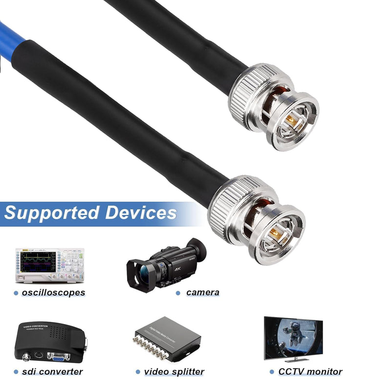 Yuslao 12G SDI Cable 3FT BNC Male to Male Video Coaxial Cable RG6 Coaxial Cable 75 Ohm Ultra Low Loss for 8K 4K 6G-SDI 3G Video Security Camera SDI Converter(Straight,2 Pcs).