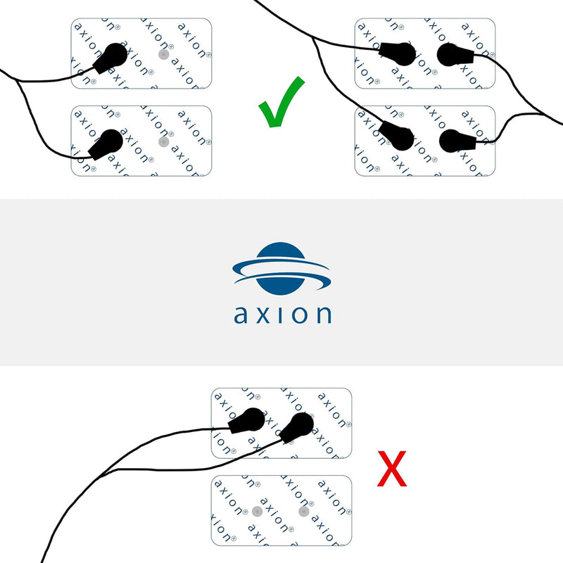 axion Set of 16 TENS Unit Electrode Pads- 8 Pcs 2x2" & Pcs 8 4x2" Pads - Compatible with Compex Muscle Stimulators and TENS Machines - with 3.75 mm Snap Button