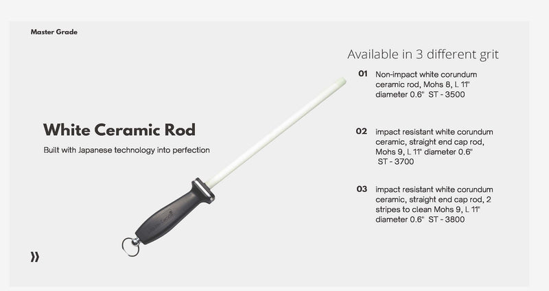 Impact Resistant Black Ceramic Finish Knife Sharpener Rod, Knife Honing Rod, knife sharpeners for kitchen knives L 11″ D 0.6” Black Ceramic 11" 8 Mohs