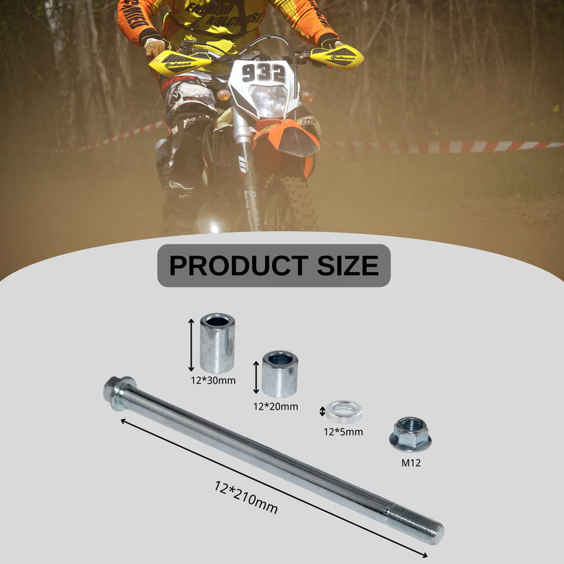 12mm 210mm Front Rear Axle with Bushing 5mm 20mm 30mm Fit for Pit Dirt Bike Moped Scooter QUAD ATV Mini Bike Parts 50cc 110cc 125cc 12-210mm